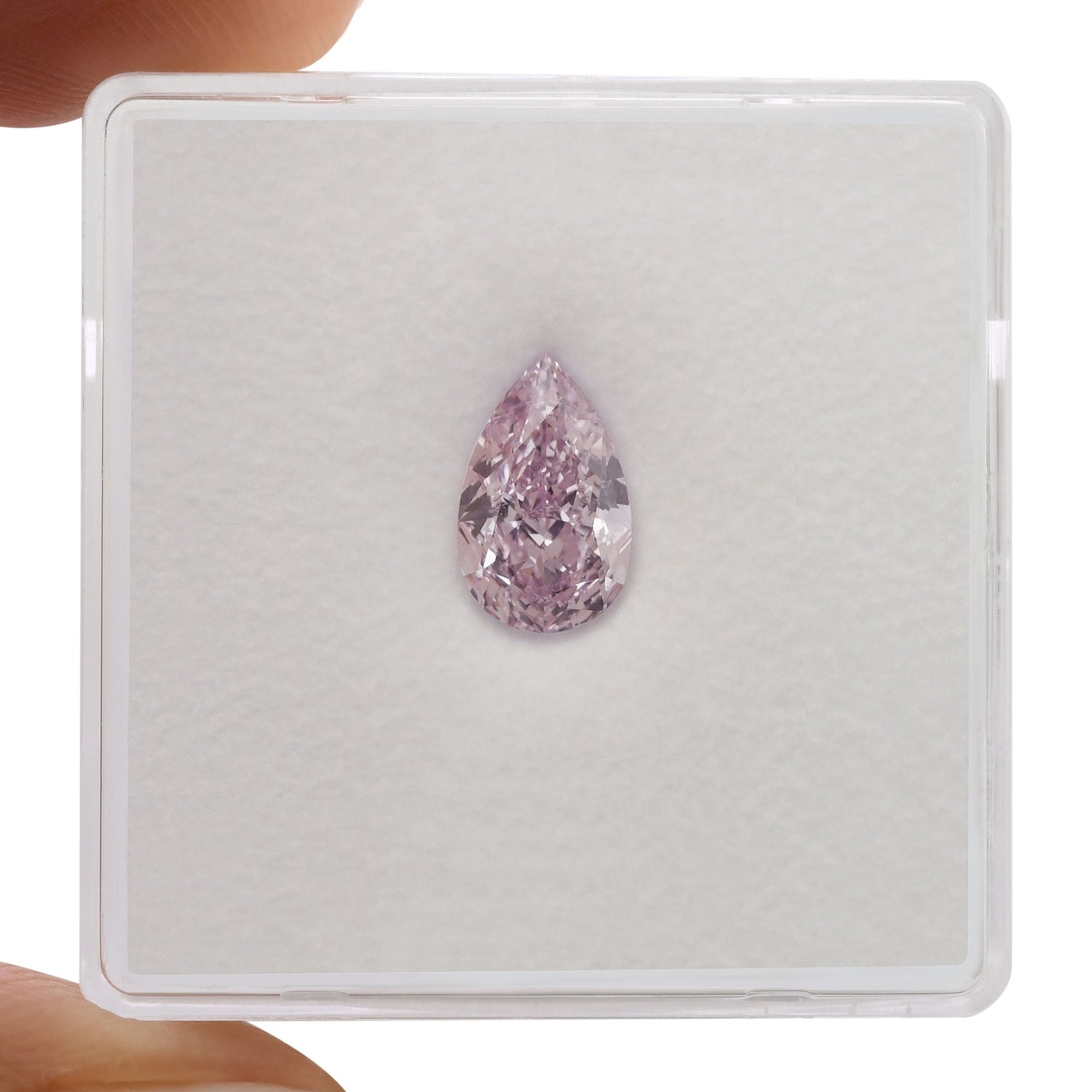1.05 Carat Fancy Pinkish Purple Pear Diamond VVS2 GIA