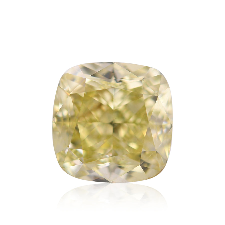 3.13 Carat Fancy Brownish Greenish Yellow Cushion Diamond SI1 GIA