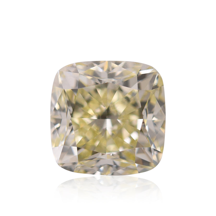 2.12 Carat W-X, Light Yellow Cushion Diamond SI1 GIA
