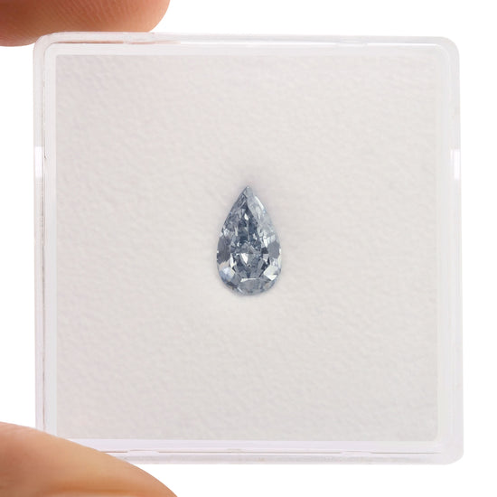 0.52 Carat Fancy Intense Blue Pear Diamond SI2 GIA