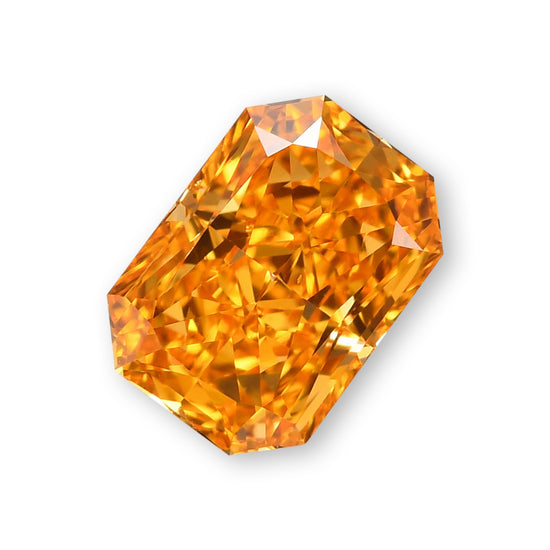0.54 Carat Fancy Vivid Yellow Orange Radiant Diamond VS1 GIA