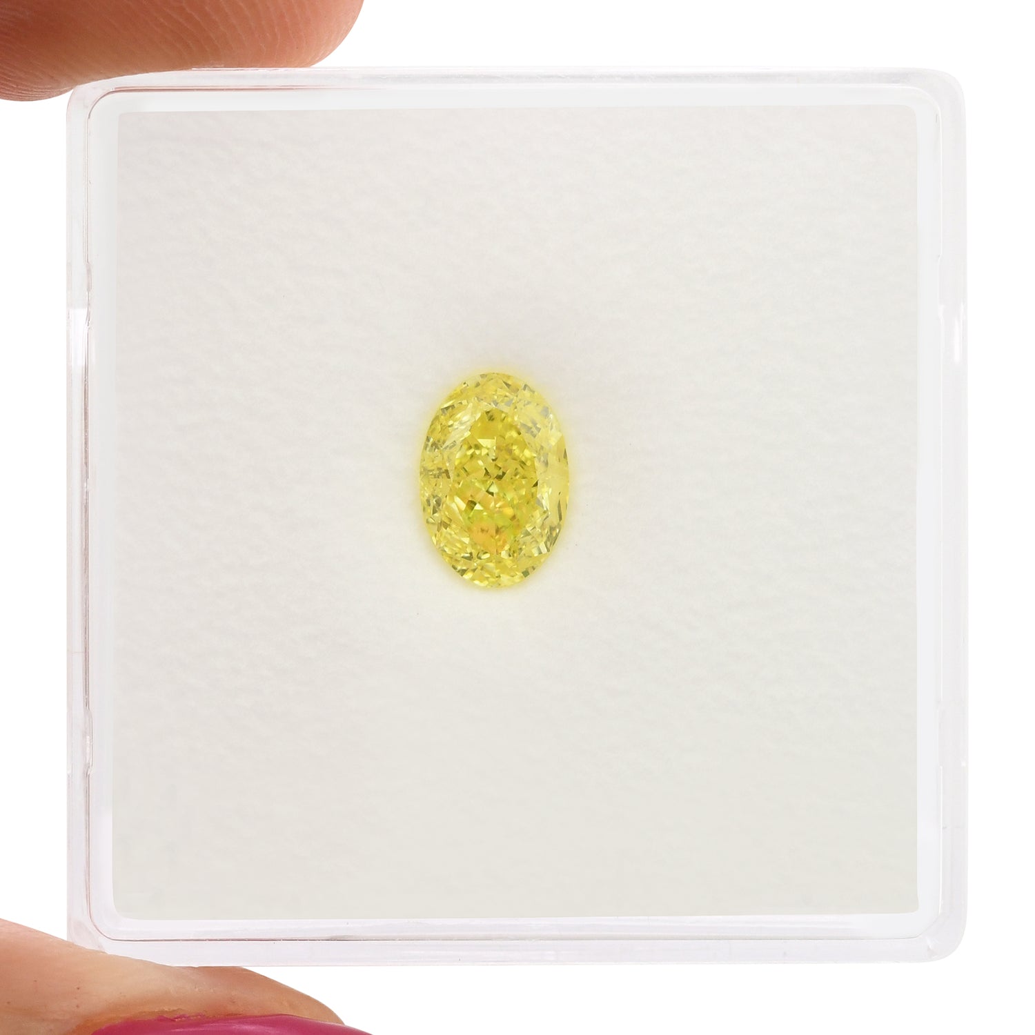 0.81 Carat Fancy Intense Yellow Oval Diamond VVS1 GIA