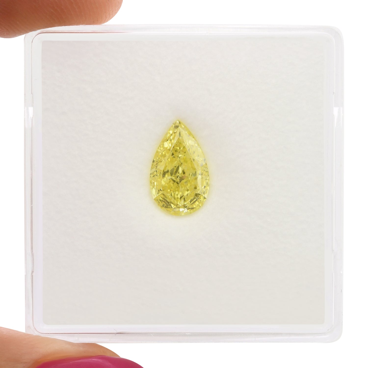 1.13 Carat Fancy Yellow Pear Diamond VVS2 GIA