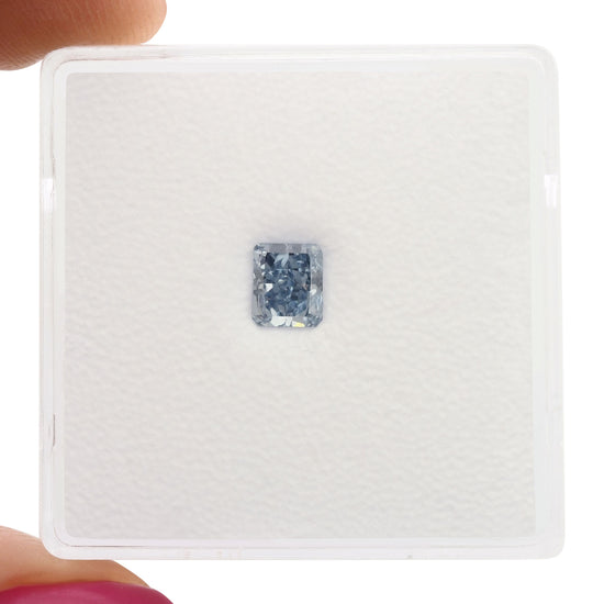 0.41 Carat Fancy Intense Blue Radiant Diamond VS2 GIA