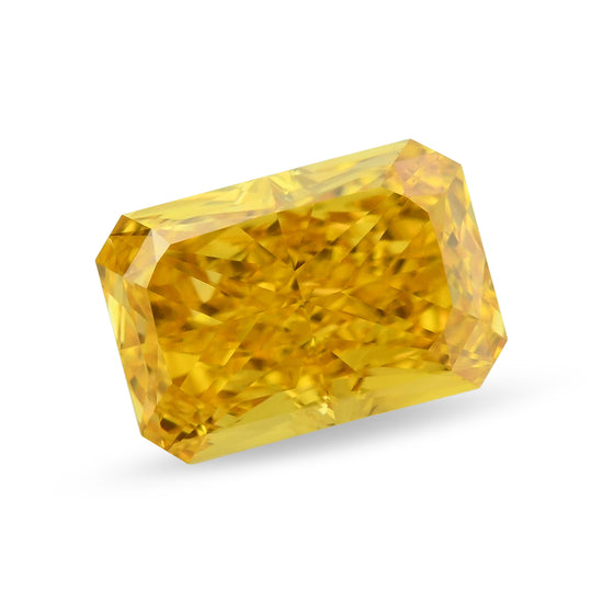 0.54 Carat Fancy Vivid Orange Yellow Radiant Diamond VS2 GIA