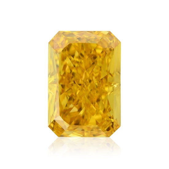 Diamante radiante arancione vivido elegante da 0,54 carati giallo VS2 GIA