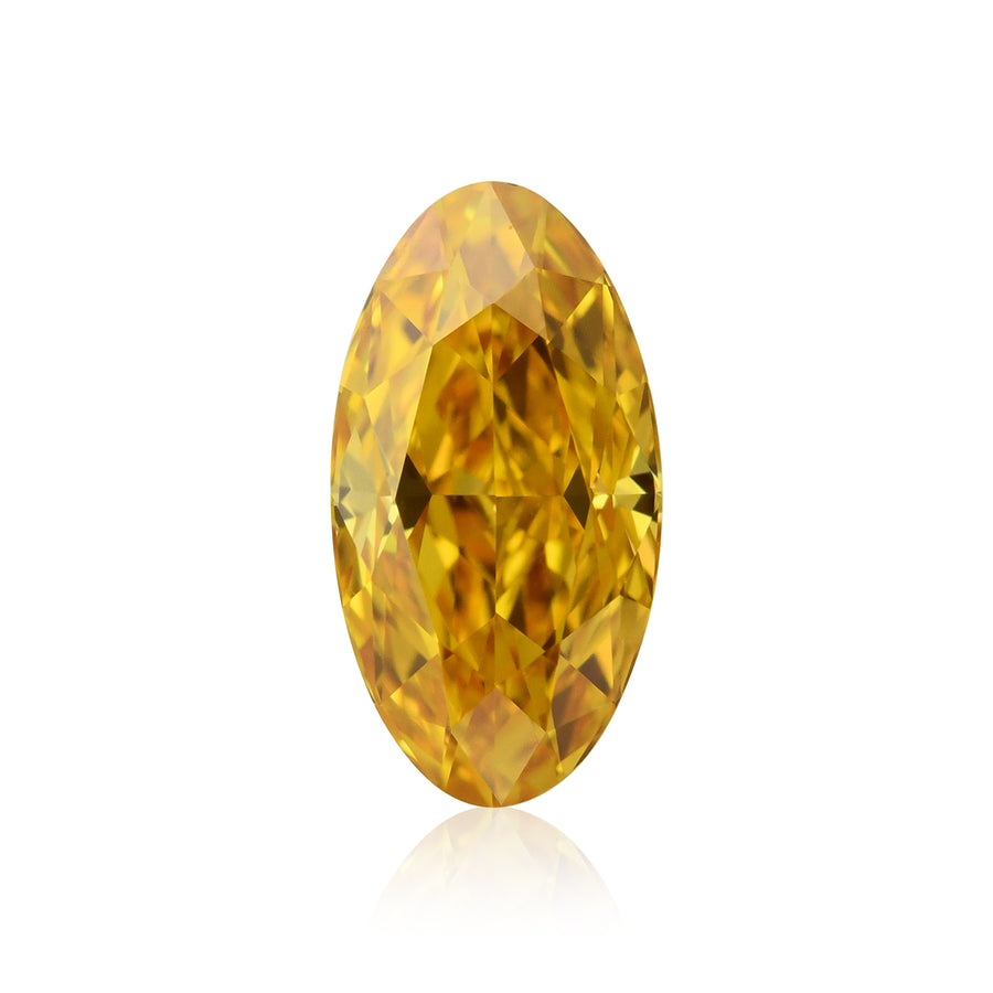 0.30 Carat Fancy Vivid Yellow Orange Oval Diamond VVS1 GIA