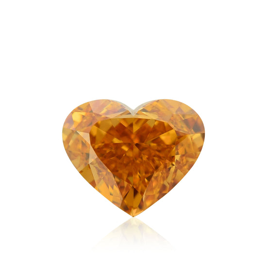 Diamante CUORE Giallo Arancio Fantasia Vivido 0,72 Carati VS2 GIA