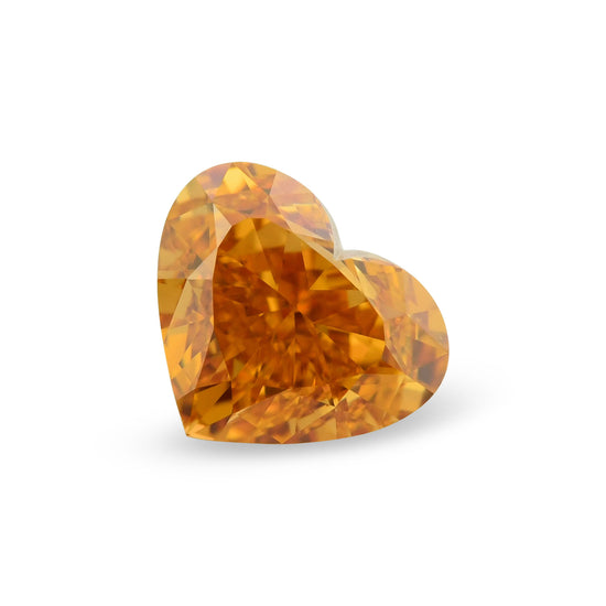 0.72 Carat Fancy Vivid Yellow Orange HEART Diamond VS2 GIA