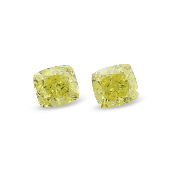 1.03 Carat Fancy Yellow Cushion Diamonds VVS1
