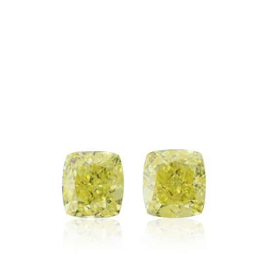 1.03 Carat Fancy Yellow Cushion Diamonds VVS1