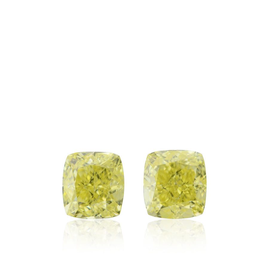 1.03 Carat Fancy Yellow Cushion Diamonds VVS1 GIA