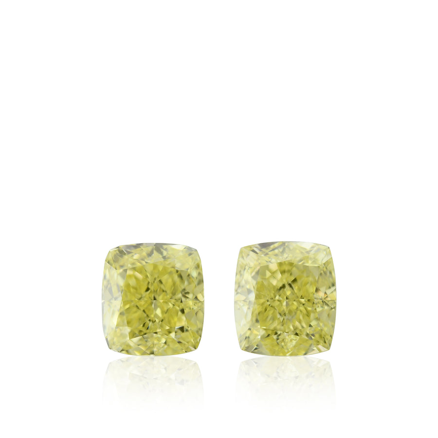 1.09 Carat Fancy Yellow Cushion Diamonds VVS1 GIA