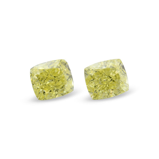 1.09 Carat Fancy Yellow Cushion Diamonds VVS1