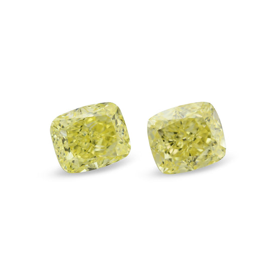 1.42 Carat Fancy Yellow Cushion Diamonds VVS1 GIA