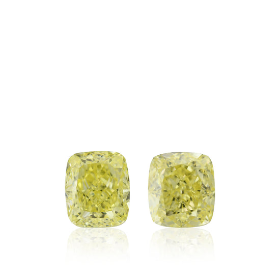1.42 Carat Fancy Yellow Cushion Diamonds VVS1 GIA