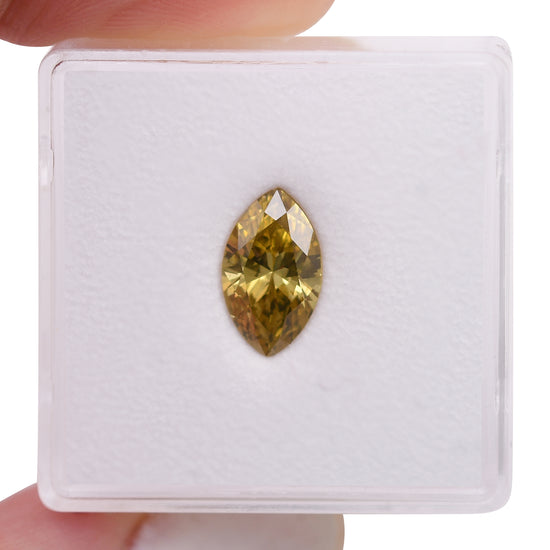 1,35 carati diamante marquise Fancy Deep Brownish Yellow SI2 GIA