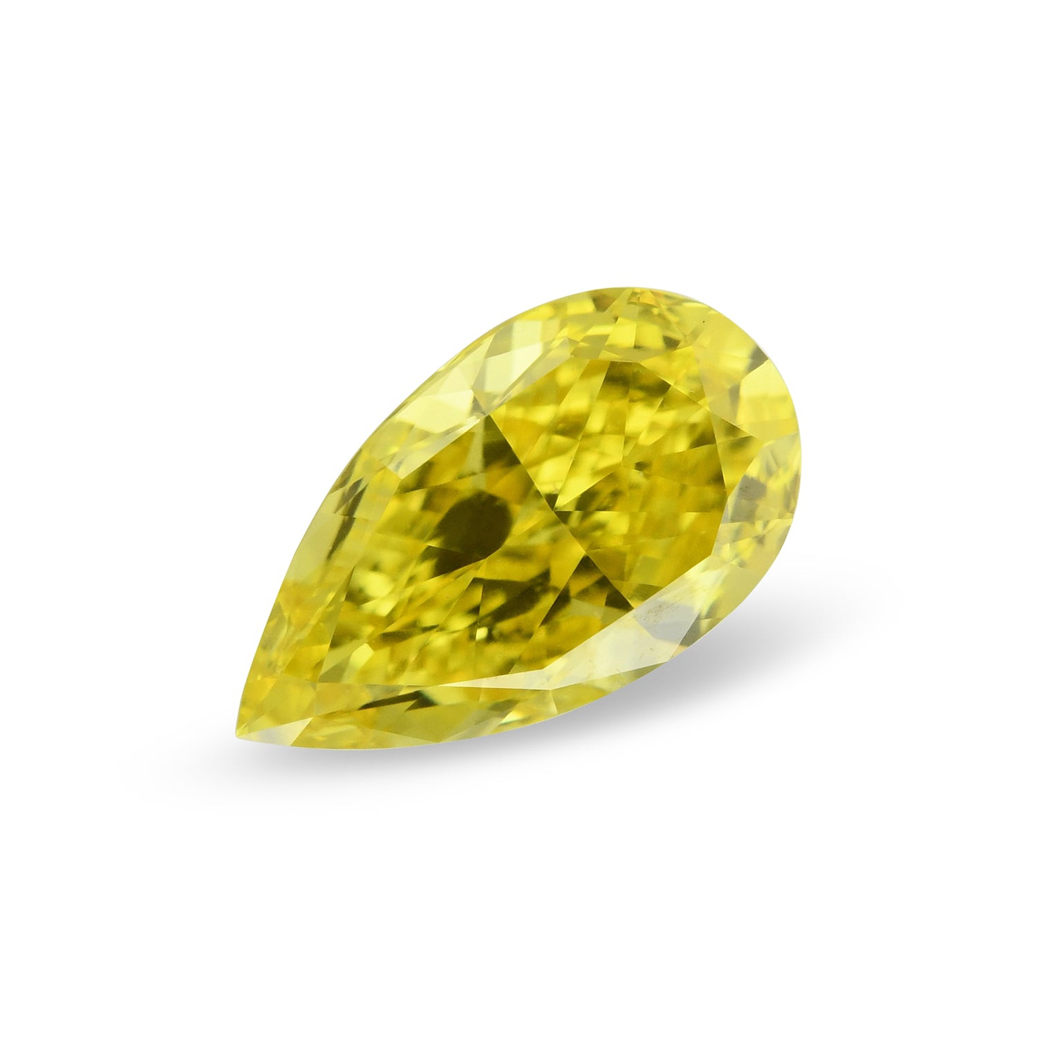 0.50 Carat Fancy Vivid Yellow Pear Diamond VS2 GIA