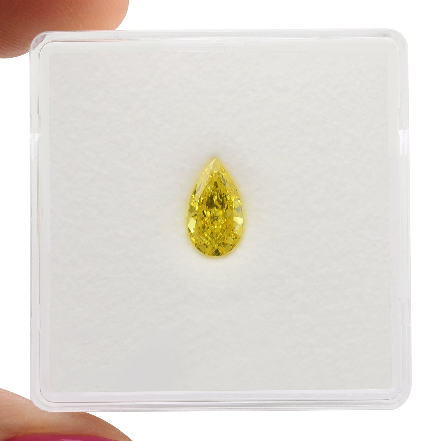 0.50 Carat Fancy Vivid Yellow Pear Diamond VS2 GIA