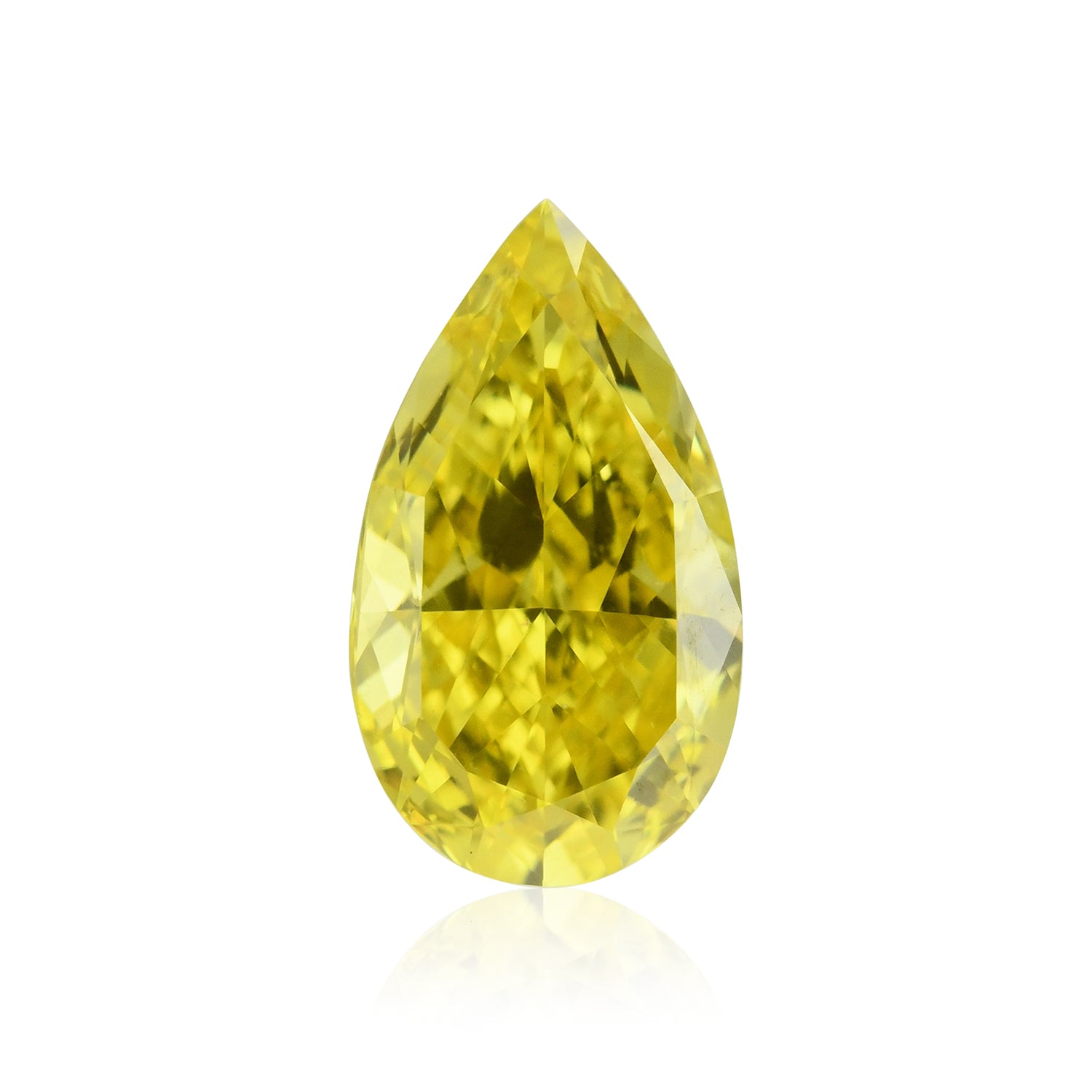 0.50 Carat Fancy Vivid Yellow Pear Diamond VS2 GIA