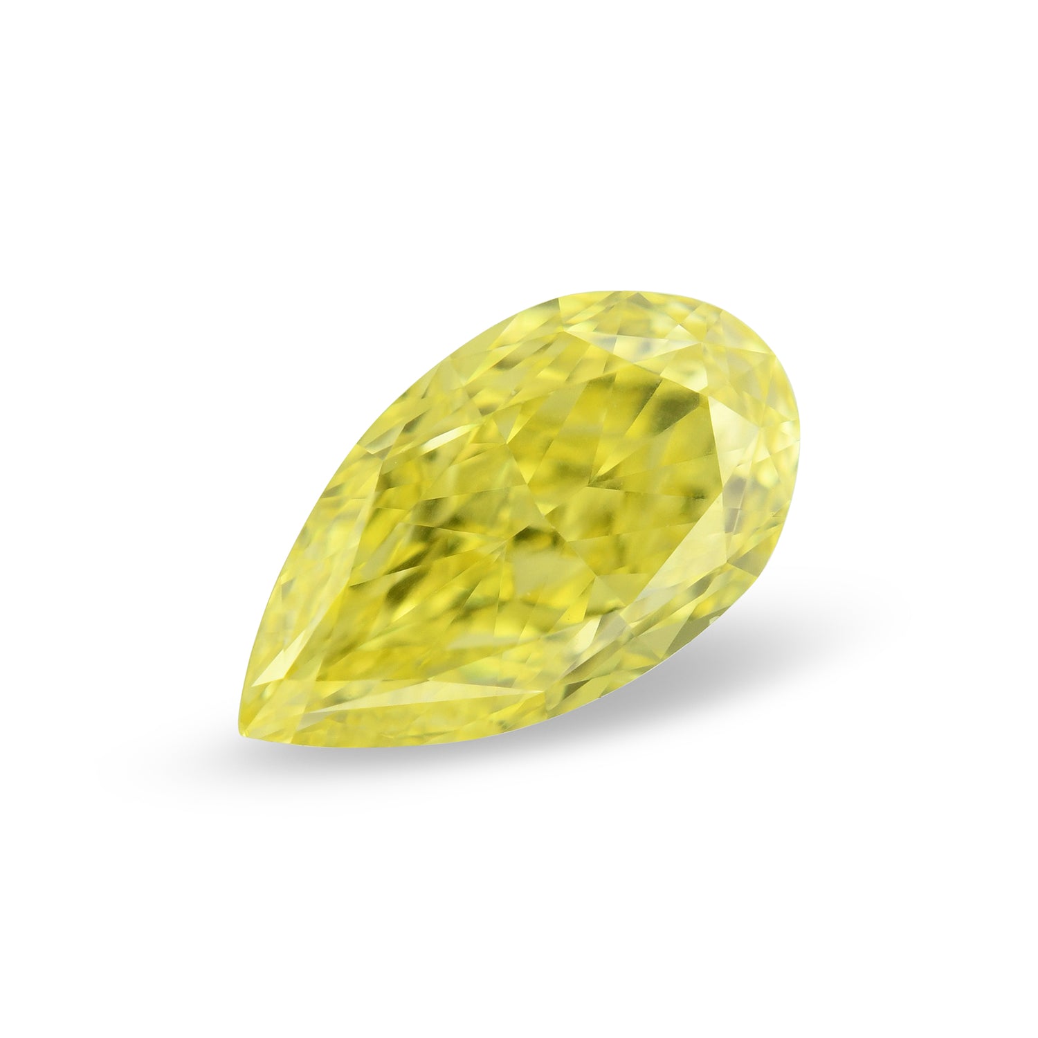 0.57 Carat Fancy Vivid Yellow Pear Diamond VS1 GIA