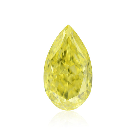 0.57 Carat Fancy Vivid Yellow Pear Diamond VS1 GIA