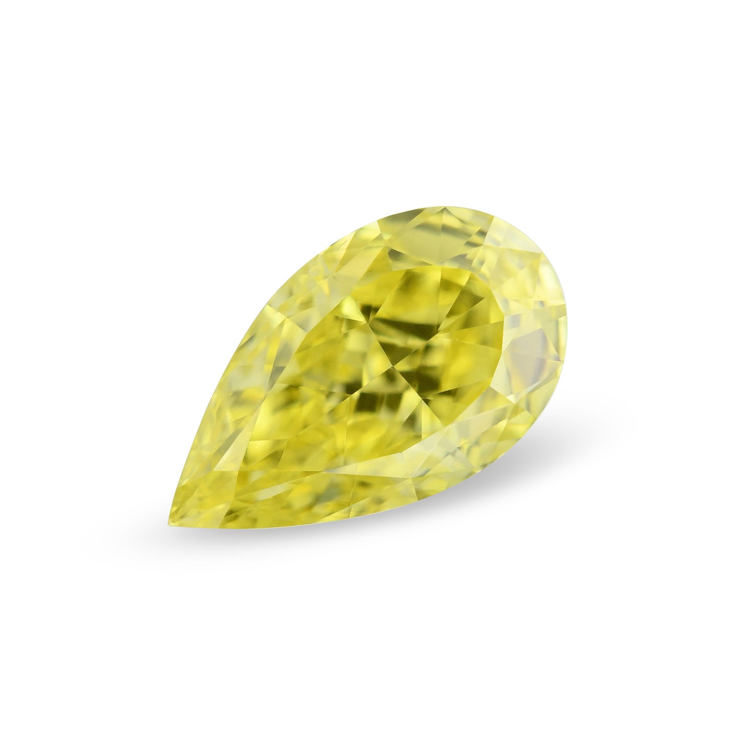 0.50 Carat Fancy Vivid Yellow Pear Diamond VS2 GIA