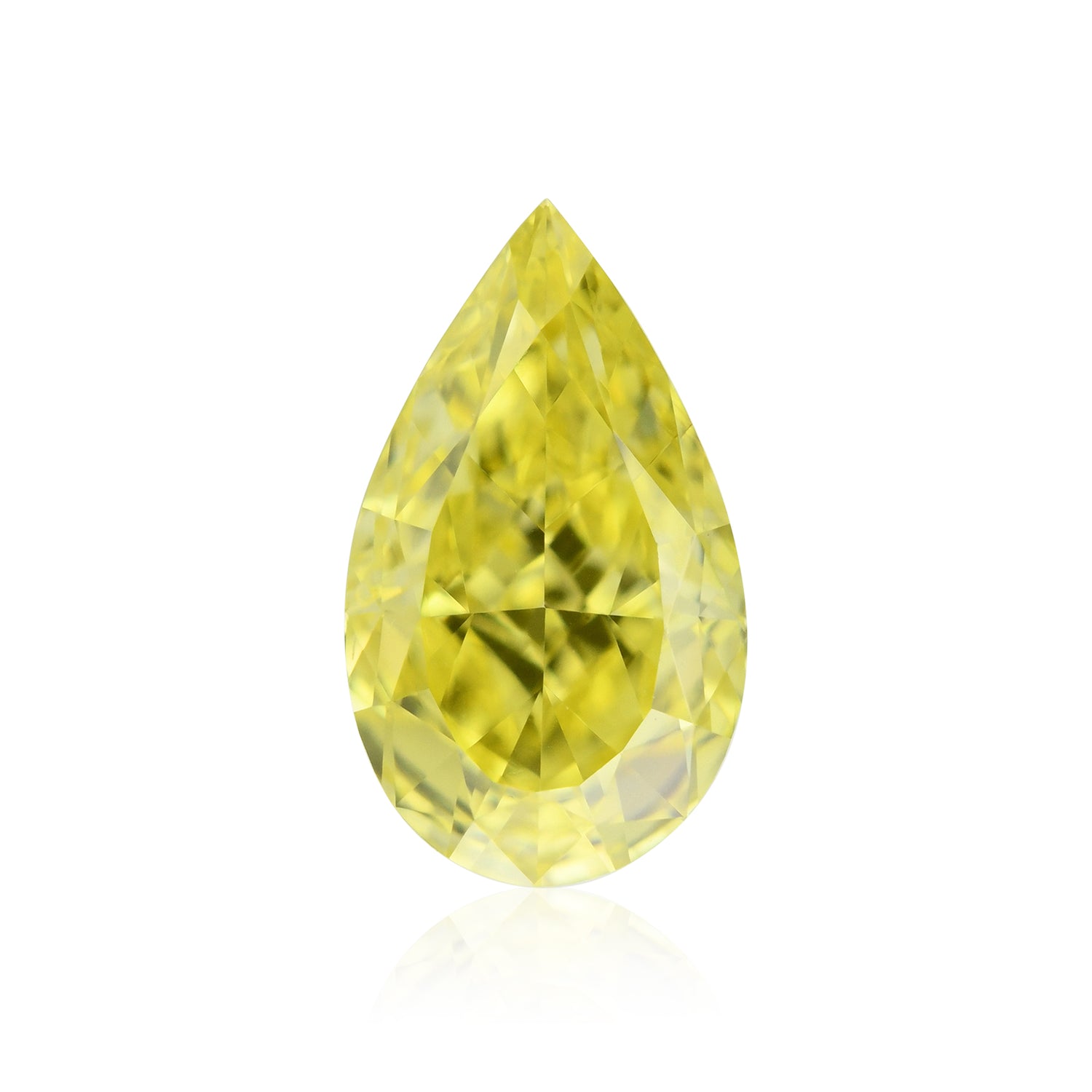 0.50 Carat Fancy Vivid Yellow Pear Diamond VS2 GIA