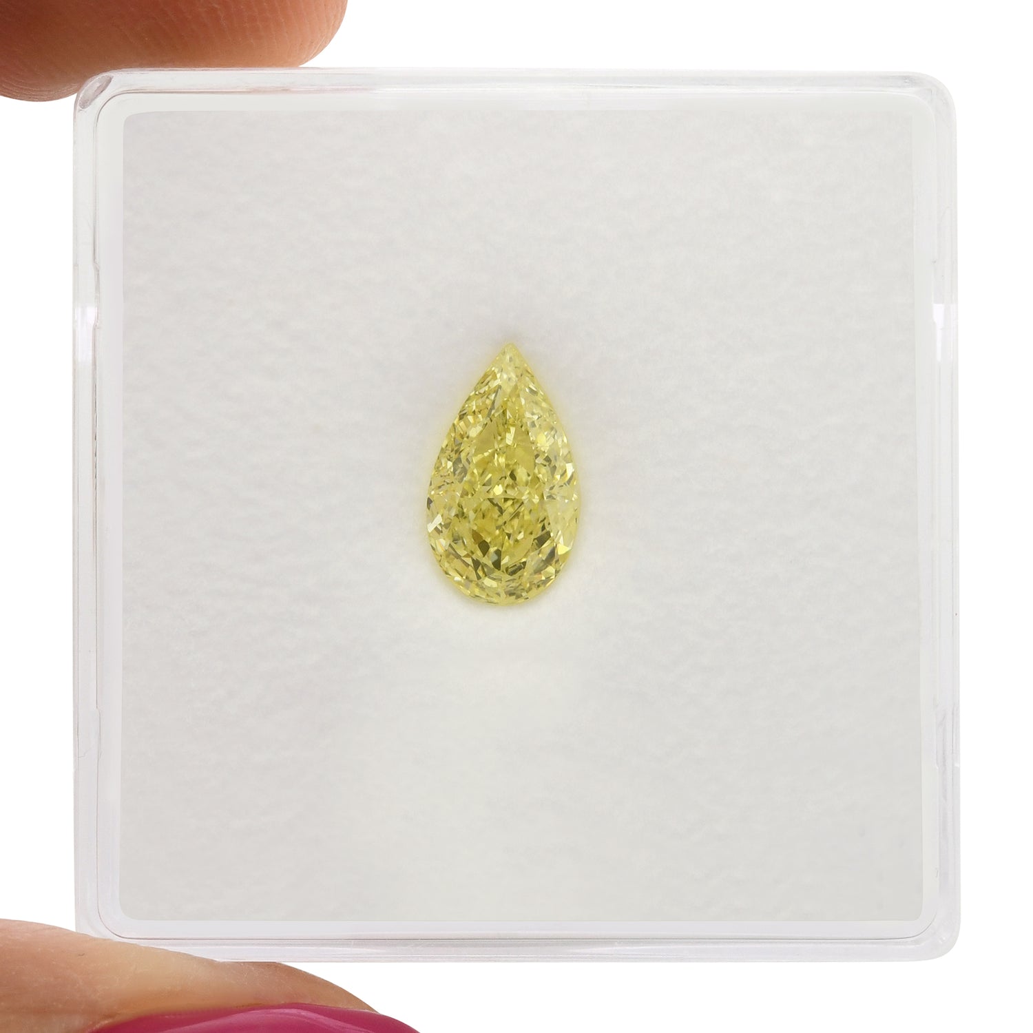 0.83 Carat Fancy Yellow Pear Diamond VVS1 GIA