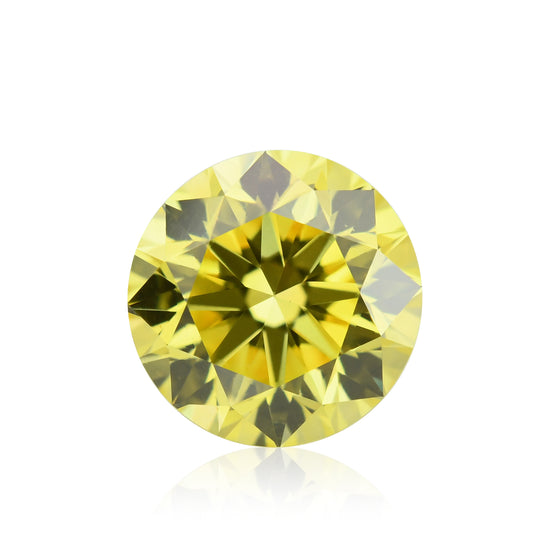 Diamante Giallo Fancy Vivid rotondo brillante da 0,47 carati VS2 GIA
