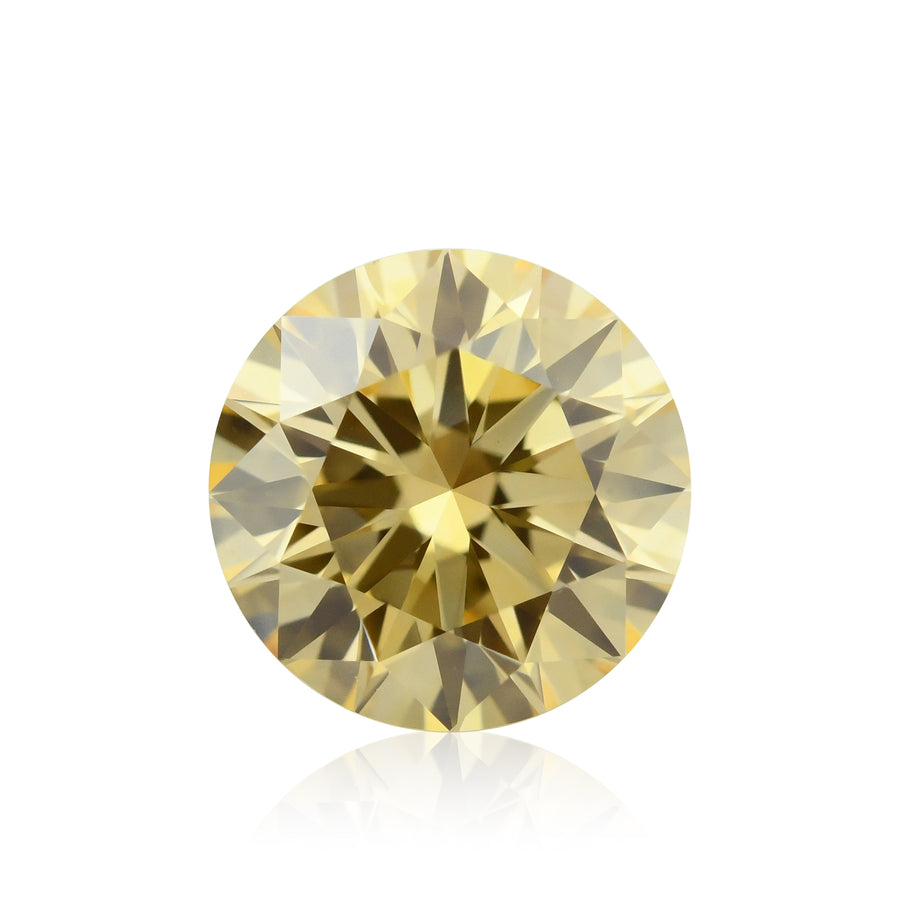 0.55 Carat Fancy Orange Yellow Round Diamond VS2 GIA