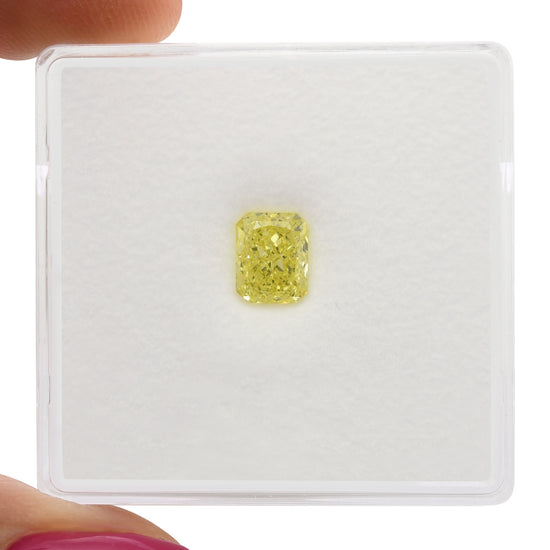 0.67 Carat Fancy Intense Yellow Radiant Diamond VS1 GIA