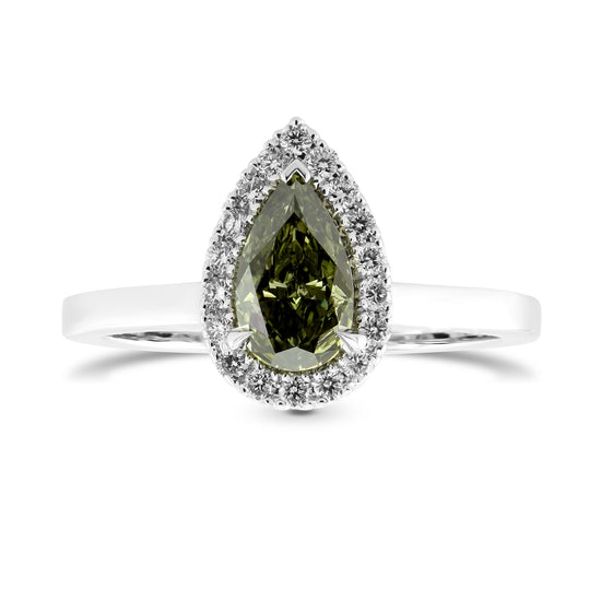 Pear Chameleon Halo Diamond Ring