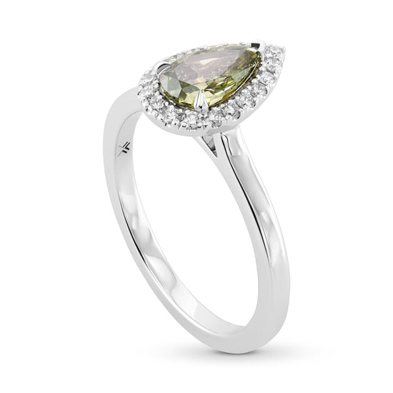 Pear Chameleon Halo Diamond Ring