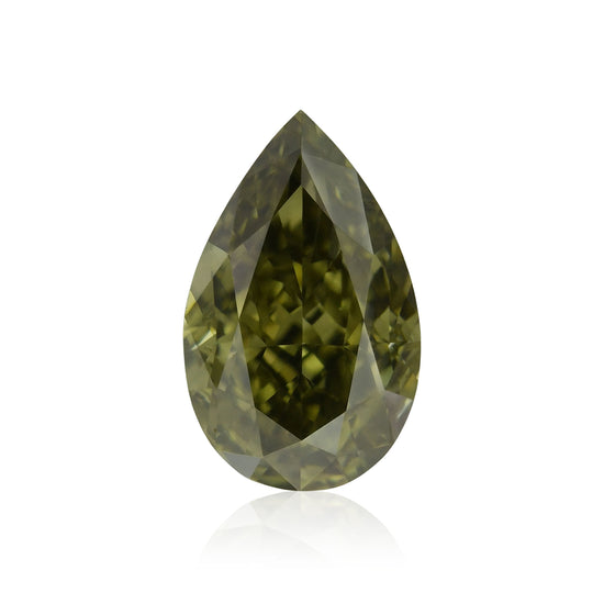 Diamante a pera 0,51 carati, Fancy Dark Gray Yellowish Green, VS1 GIA