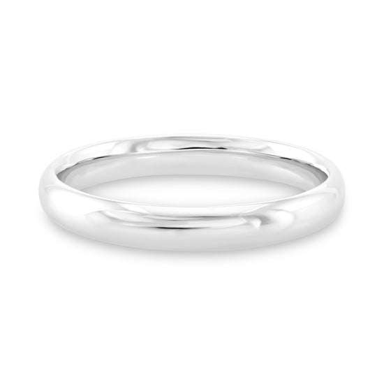 Comfort Fit Domed Wedding Band With Citrine