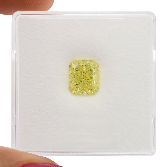 1.50 Carat Fancy Yellow Radiant Diamond VVS1 GIA