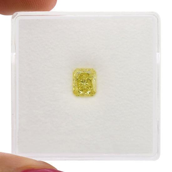 0.66 Carat Fancy Intense Yellow Radiant Diamond VS1 GIA