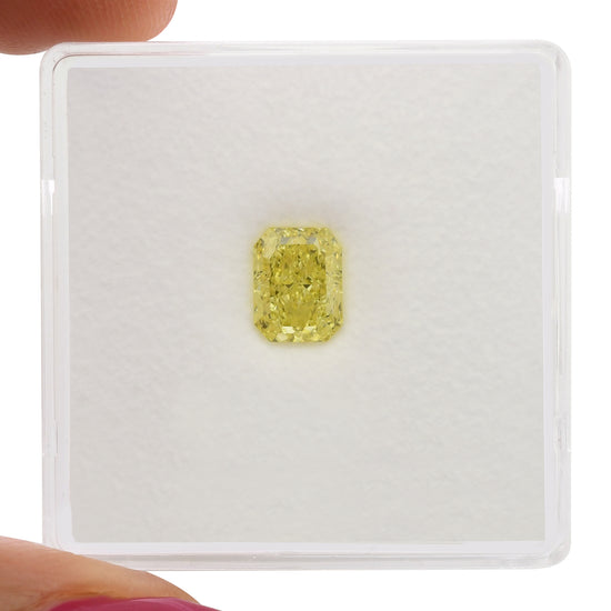 0.89 Carat Fancy Intense Yellow Radiant Diamond VS1 GIA
