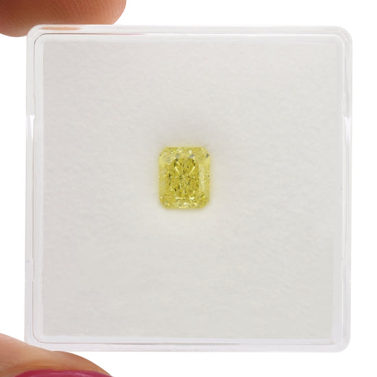 0.67 Carat Fancy Intense Yellow Radiant Diamond VS1 GIA