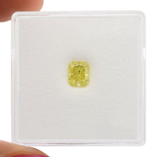 0.61 Carat Fancy Intense Yellow Radiant Diamond VS1 GIA