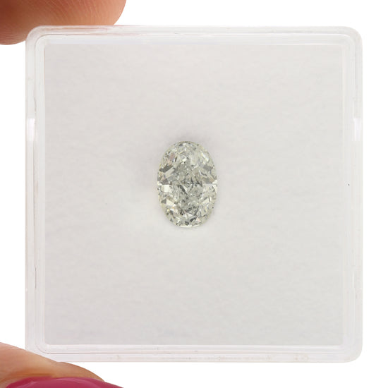 0.88 Carat Light Blue Oval Diamond SI2 GIA