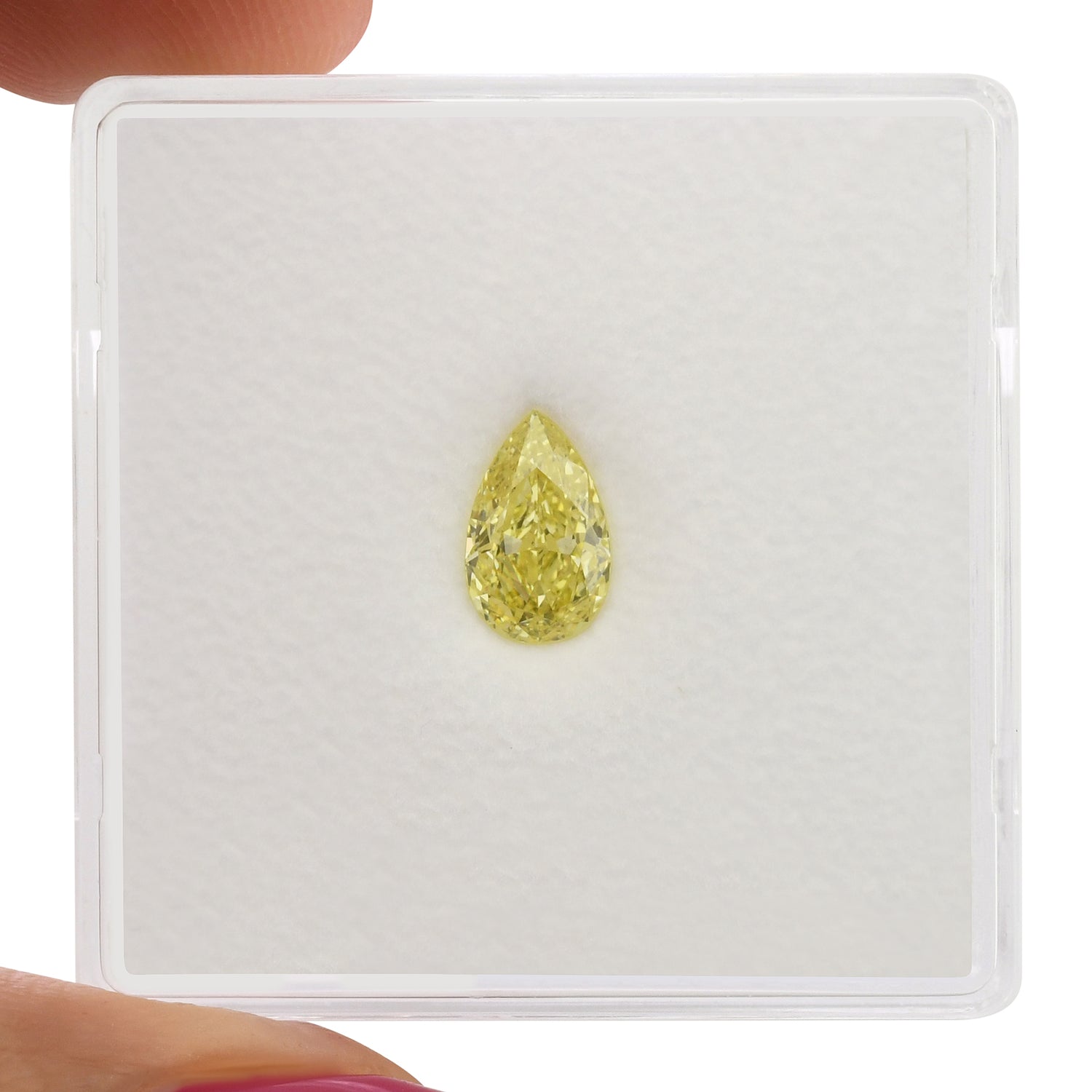 0.55 Carat Fancy Yellow Pear Diamond VS2 GIA