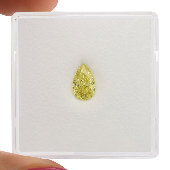 0.55 Carat Fancy Yellow Pear Diamond VS2 GIA