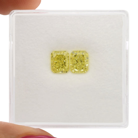 1.30 Carat Fancy Intense Yellow Radiant Diamonds VVS2 GIA