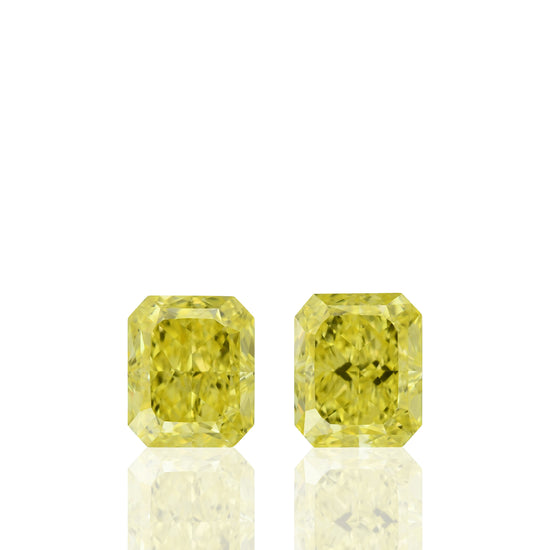 1.30 Carat Fancy Vivid Yellow Radiant Diamonds VS1 GIA
