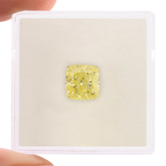 2.01 Carat Fancy Yellow Cushion Diamond VVS1 GIA
