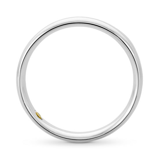 Comfort Fit Domed Wedding Band With Citrine