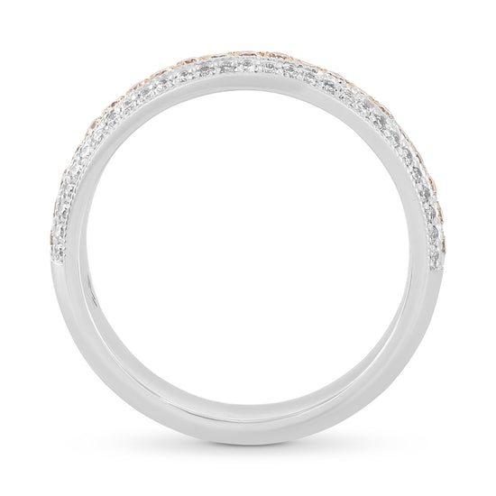 Three-row Pink & White Diamond Band