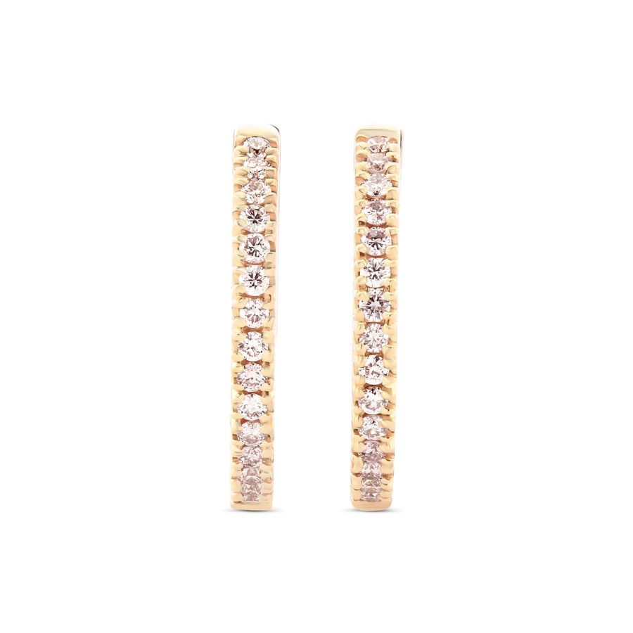 Pink Diamond Hoop Earrings